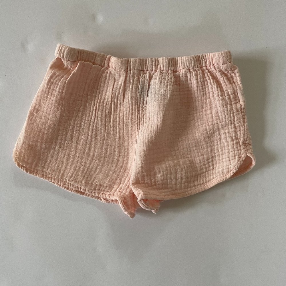 NWOT pink cotton gauze muslin shorts: 6Y